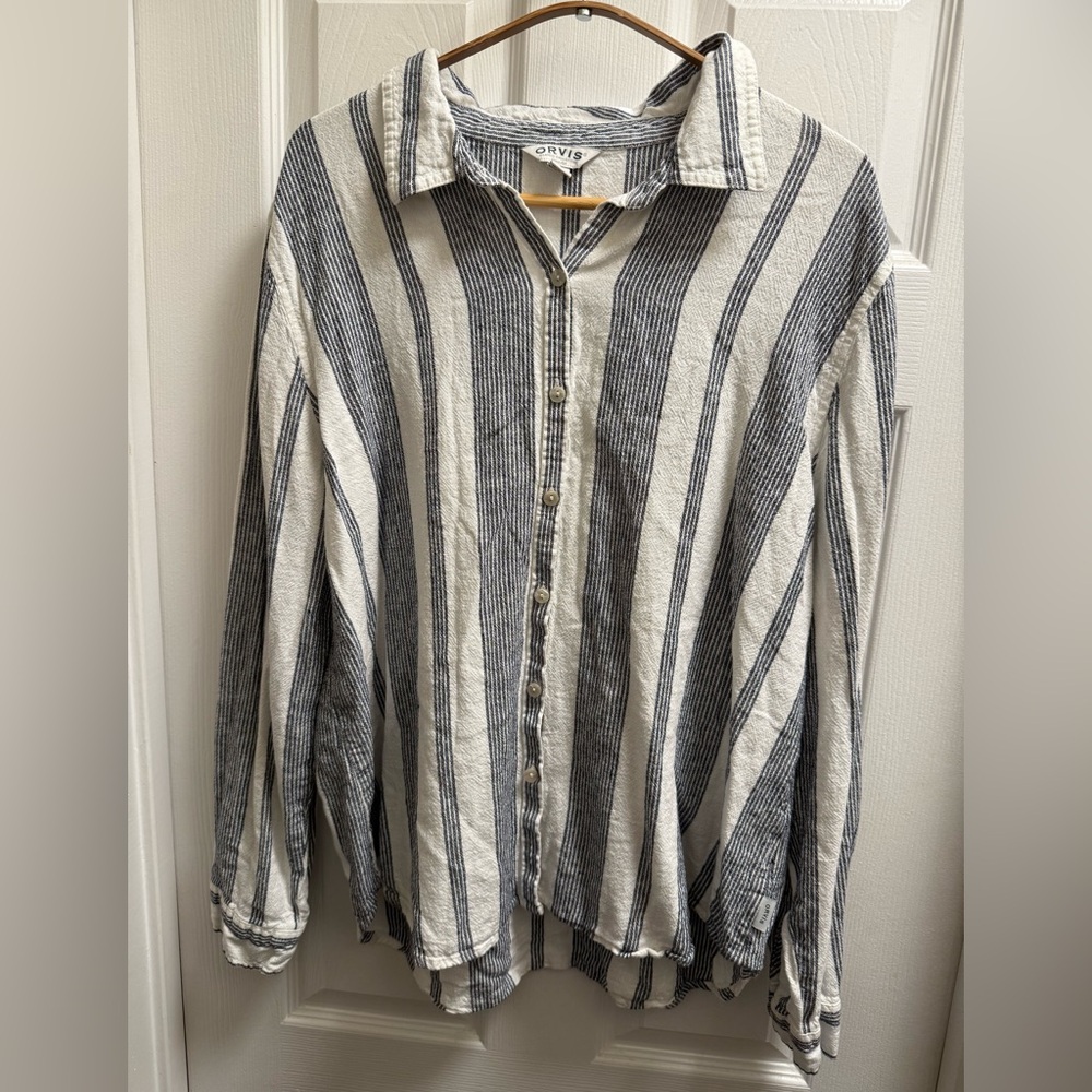 Orvis Casual Striped Shirt - Black and Cream